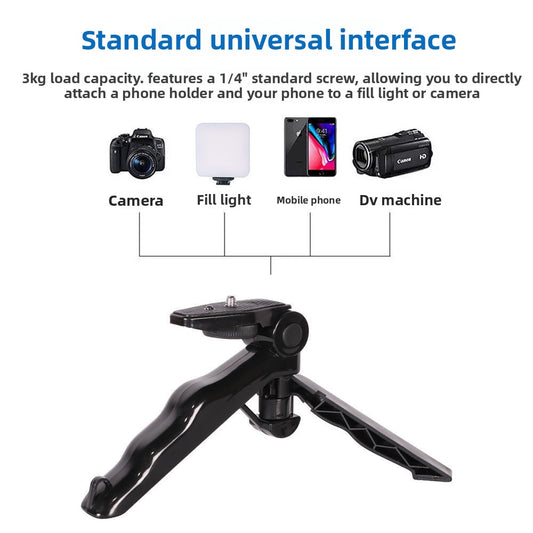 Adjustable Phone Desktop Stand with Microphone and LED Light